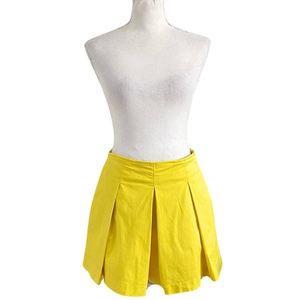 NWT MAEVE BY ANTHROPOLOGIE PETITE COLLECTION YELLOW PLEATED MINI SKORT
