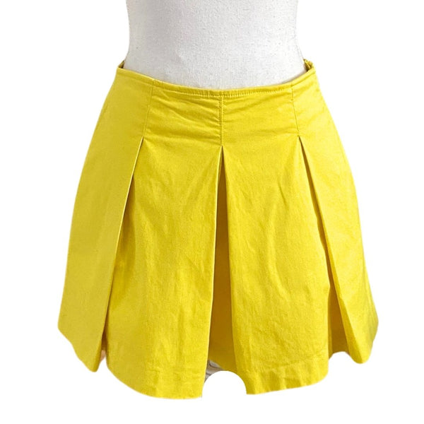 NWT MAEVE BY ANTHROPOLOGIE PETITE COLLECTION YELLOW PLEATED MINI SKORT