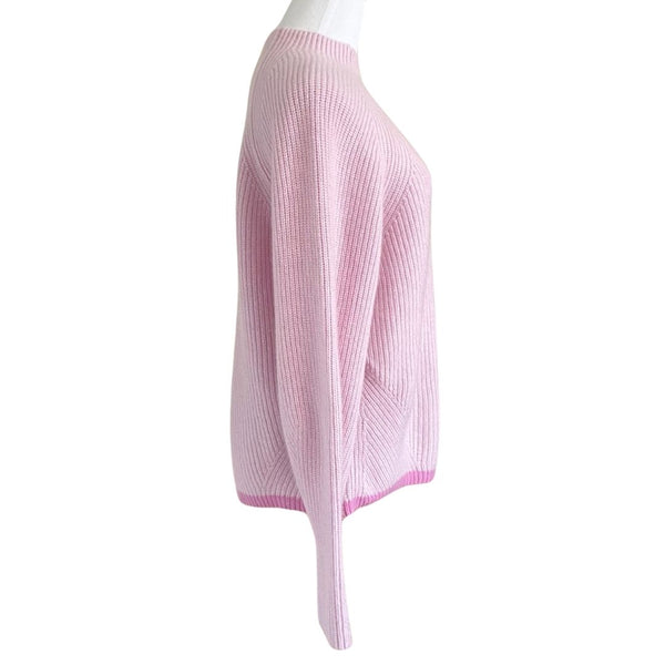 COS 100% CASHMERE PINK RAGLAN SLEEVE RIBBED KNIT SWEATER JUMPER - S