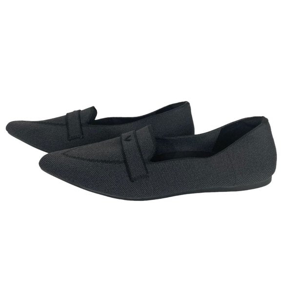 NWOT VIVAIA AMELIA SUSTAINABLE AND WASHABLE POINTED TOE LOAFERS FLATS IN CHARCOAL GREY