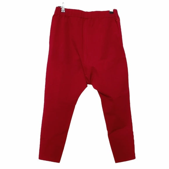Y3 YOHJI YAMAMOTO X ADIDAS MEN'S RED BLACK STRIPED HARLEM CROPPED RELAXED TRACK PANTS