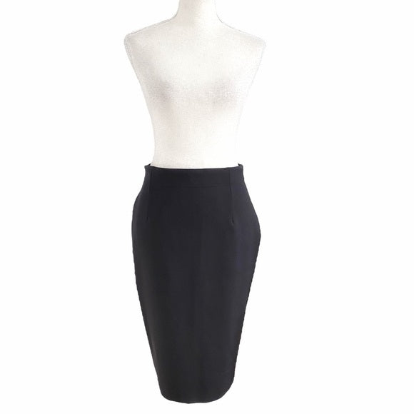 NWT MARIE SAINT-PIERRE X SHAN CAPSULE COLLECTION ONYX BLACK STRETCH PENCIL SKIRT