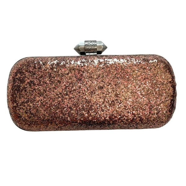 NWT HOUSE OF HARLOW 1960 ADDISON BISANTE PINK GLITTER SEQUIN CONVERTIBLE CLUTCH
