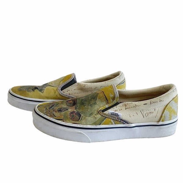 VANS LIMITED EDITION VAN GOGH MUSEUM UNISEX GRAPHIC SLIP ON LOAFERS - 8,5