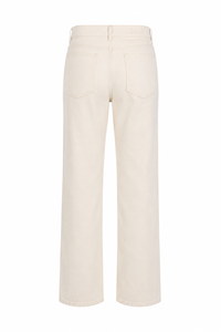 Jean Chloé Donna blanc crème Iconic Milk, taille haute, jambe large, denim 87% coton 13% chanvre, fabriqué en Italie_vue de dos