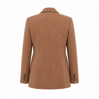 Blazer Favorite Daughter Phoebe motif pied-de-poule caramel avec revers en pointe et épaules structurées_vue de dos