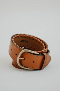 Ceinture Isabel Marant Zaf en cuir de vachette souple avec surpiqûres décoratives le long des bords, boucle dorée brillante, passant de maintien, artisanat italien, détails cousus main distinctifs - vue principale2