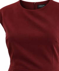 Robe fourreau cabernet en crêpe, Lafayette 148 _détail