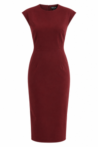 Robe fourreau cabernet en crêpe, Lafayette 148 _vue de face