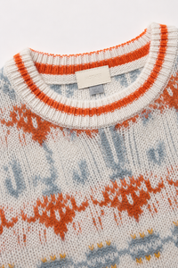 Sweater jacquard blanc The Long Drop par Mother, coupe oversize décontractée, tricot texturé, style casual chic - style cabine - vue détails