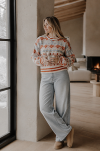 Sweater jacquard blanc The Long Drop par Mother, coupe oversize décontractée, tricot texturé, style casual chic - style cabine - editoriale