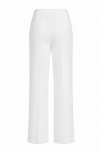 Pantalon large Nanushka Erinna blanc cassé, taille haute, jambe évasée fluide en viscose, coupe tailleur_vue de dos