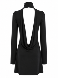 Robe Stella McCartney noire vue de dos — dos entièrement ouvert et drapé, effet spectaculaire, fermeture dissimulée à l'arrière_vue de dos