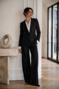 Blazer cintré noir à un bouton