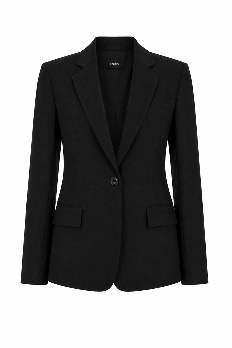 Blazer cintré noir à un bouton