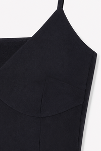 Camisole toteme à pinces bleue marine - Haut premium authentique - détail buste