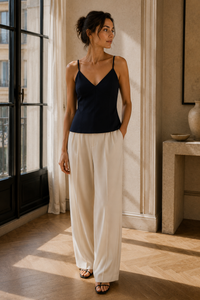 Camisole toteme à pinces bleue marine - Haut premium authentique - editoriale