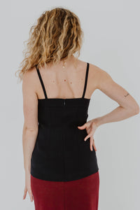 Camisole toteme à pinces bleue marine - Haut premium authentique - vue de dos