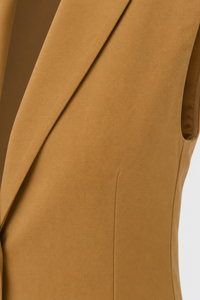 Veste sans manches Ulla Johnson Joelle  mi-longue fauve _ détail tissu