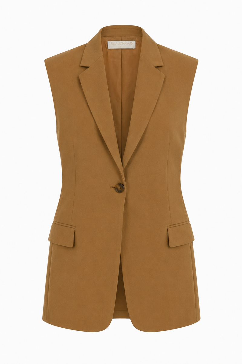 Veste sans manches Ulla Johnson Joelle  mi-longue fauve vue de face