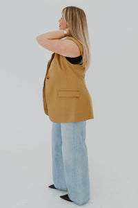 Veste sans manches Ulla Johnson Joelle  mi-longue fauve vue latérale