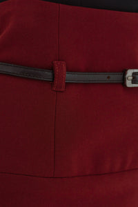 black halo la jupe crayon jack o bordeaux avec ceinture - détail ceinture