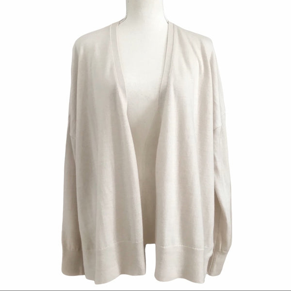 ALLSAINTS 100% MERINO WOOL OFF WHITE OPEN CARDIGAN - SIZE XS